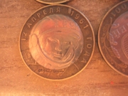 продаю монеты Омск! 4 монеты с росписью Гагарина.2001 год!