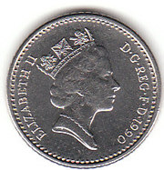 5 Пенсов FIVE PENCE 1990 года