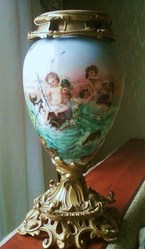 ваза бронза -форфор