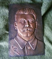 сталин чеканка   и   плакетка бронза