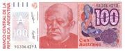 банкнота 100 Australes,  Аргентина