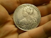 Екатерина 1,  полтина 1726 год СПБ серебро. 
